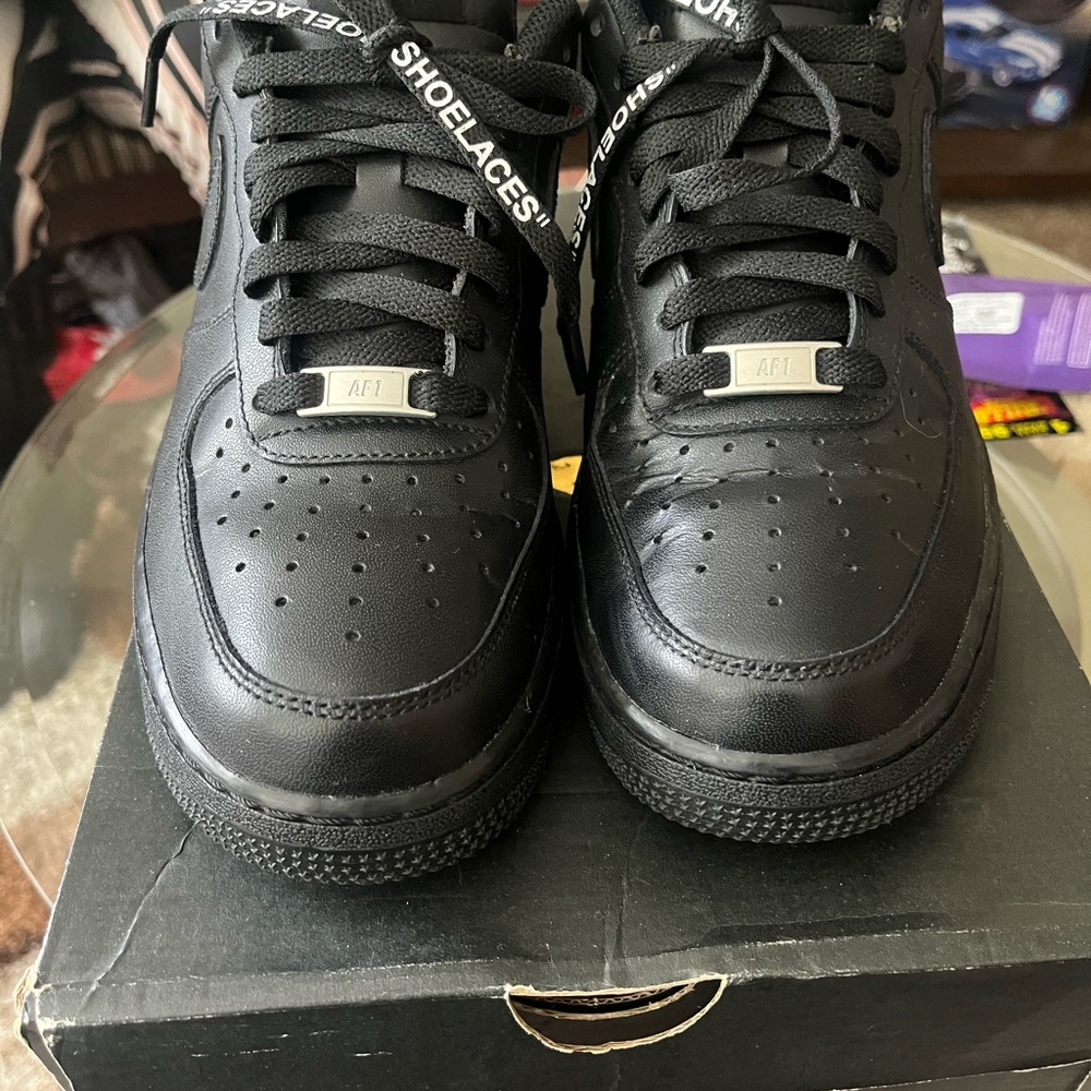 Men’s all black Air Force ones